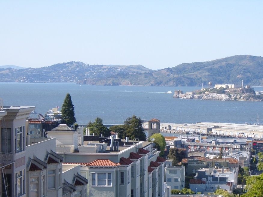 Alcatraz Island in the bay