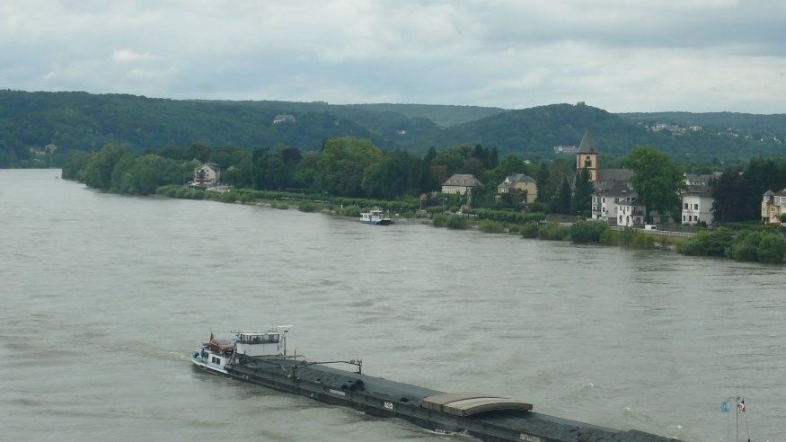 After all that depressing stuff, a little picture of a barge on the Rhine taken from the Bridge museum