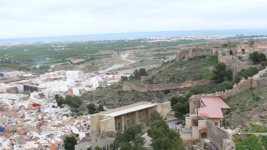 Looking down on Sagunto and the top of the Roman Theatre